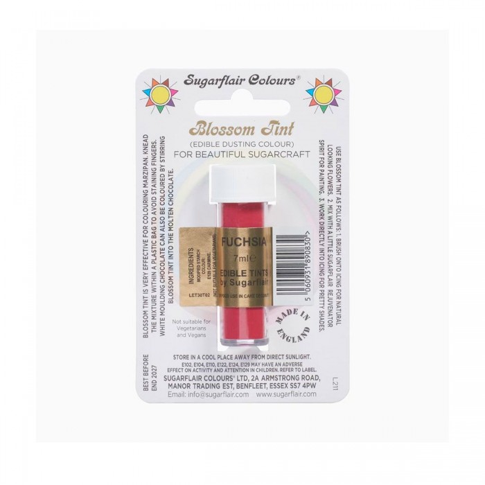 Sugarflair Pulverfarve fuchsia rød